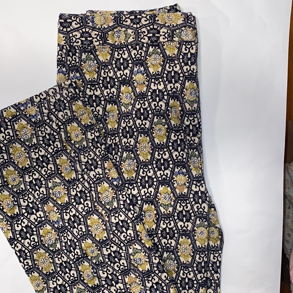 HPπ Michael Kors Bergdorf Goodman vintage pants black Zip yellow green print 0 - Picture 9 of 9